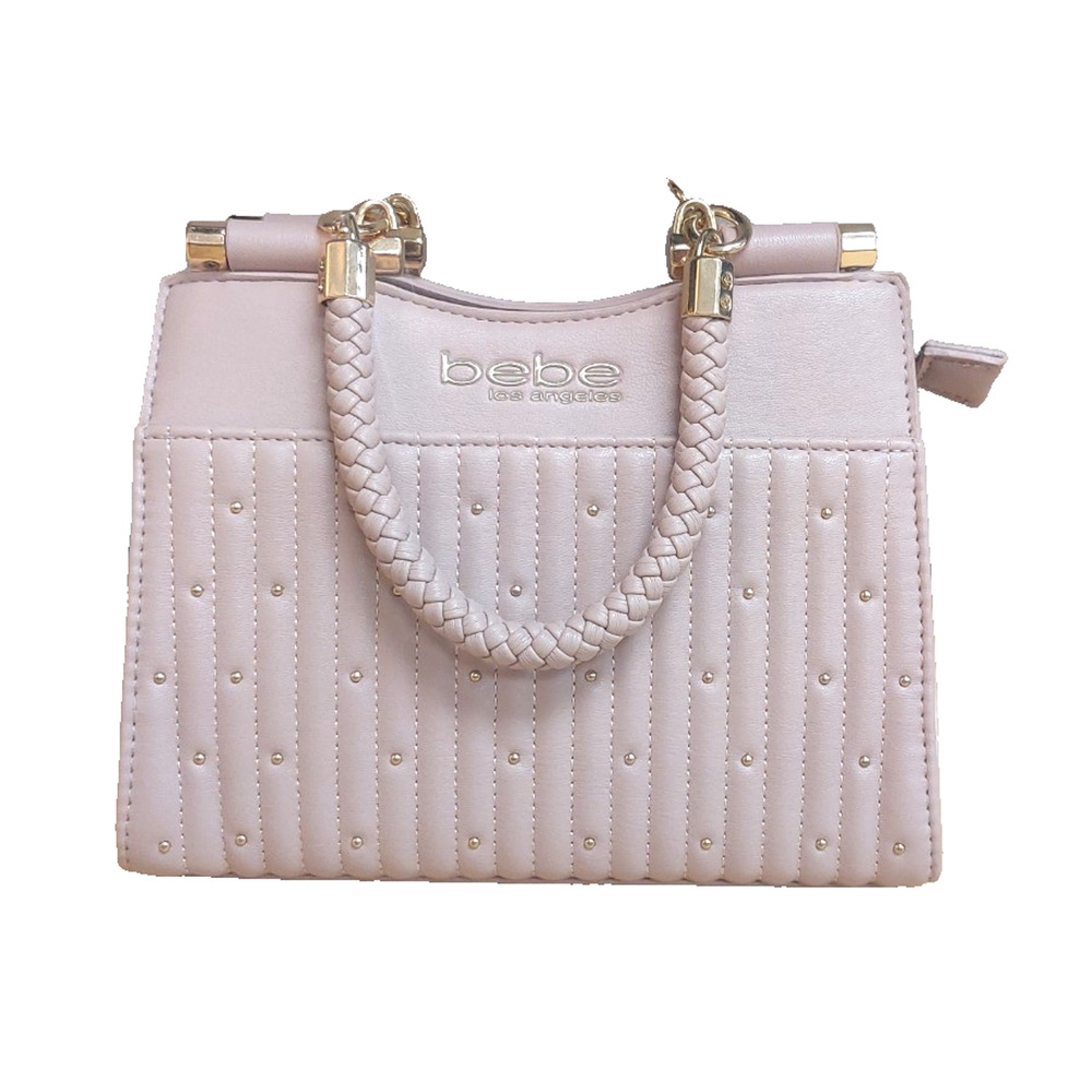 Bebe‎ Studded/Quilted Small Satchel Top Handle Purse Blush 9"x7"x4"